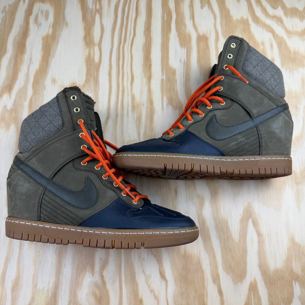 Nike Dunk Sky Hi Sneakerboot Dark Loden Midnight Navy Wedge 684954-300 Mens 11